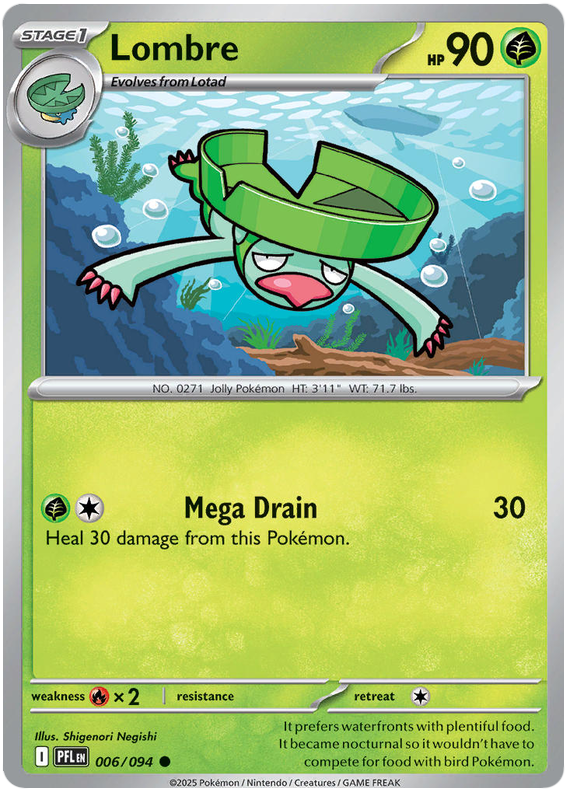 Lombre #006/094 Reverse Holo | Mega Evolution – Phantasmal Flames