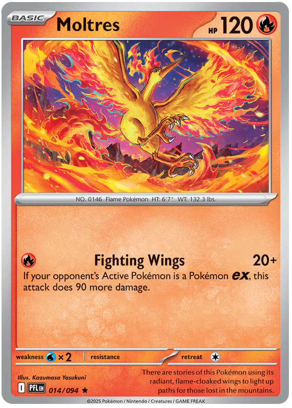 Moltres #014/094 Holo Rare | Mega Evolution – Phantasmal Flames