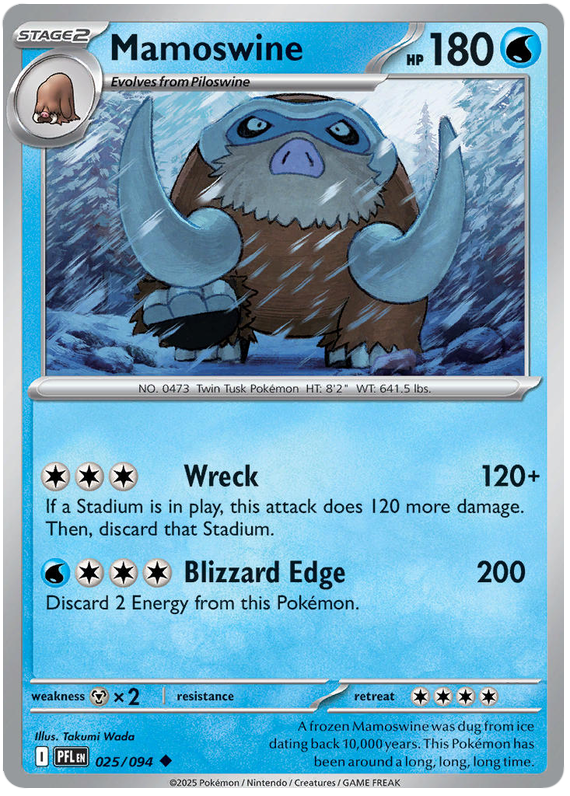 Mamoswine #025/094 Uncommon | Mega Evolution – Phantasmal Flames