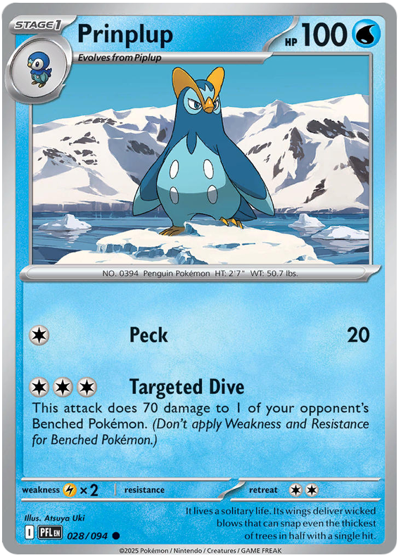 Prinplup #028/094 Common | Mega Evolution – Phantasmal Flames