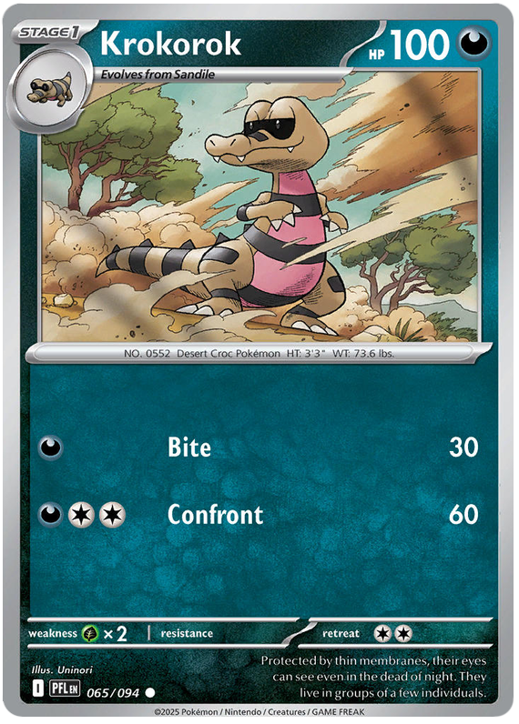 Krokorok #065/094 Common | Mega Evolution – Phantasmal Flames