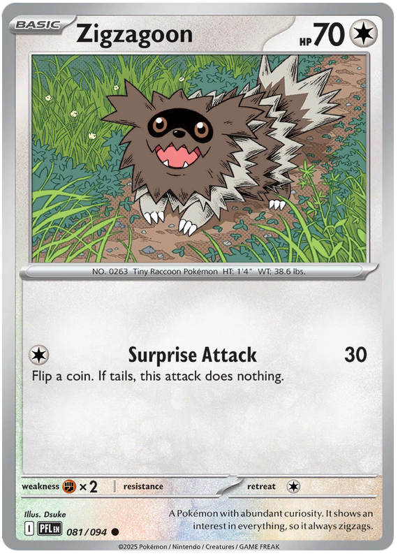 Zigzagoon #081/094 Common | Mega Evolution – Phantasmal Flames