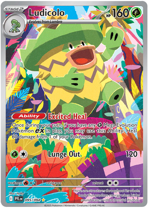 Ludicolo #095/094 Illustration Rare | Mega Evolution – Phantasmal Flames