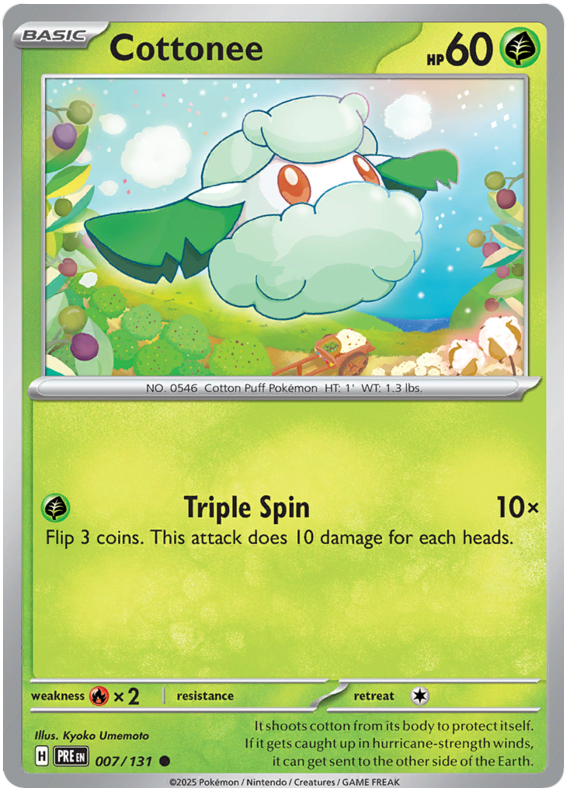 Cottonee #007/131 Reverse Holo | Scarlet & Violet – Prismatic Evolutions