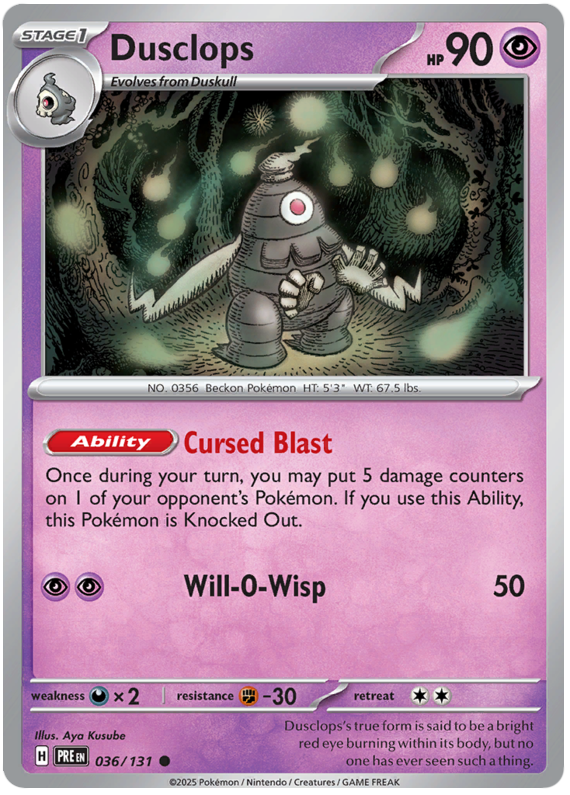 Dusclops #036/131 Common | Scarlet & Violet – Prismatic Evolutions