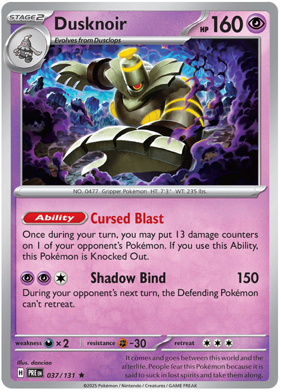 Dusknoir #037/131 Holo Rare | Scarlet & Violet – Prismatic Evolutions