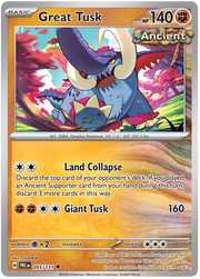 Great Tusk #055/131 Reverse Holo | Scarlet & Violet – Prismatic Evolutions