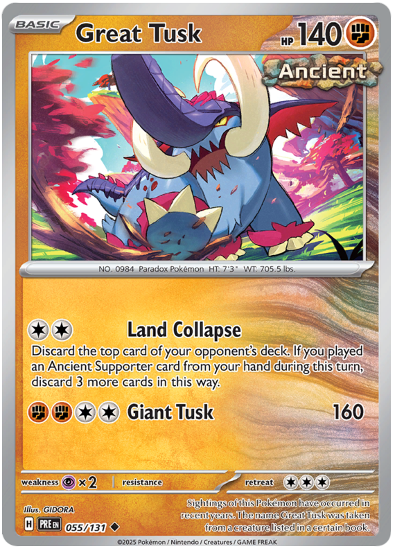 Great Tusk #055/131 Reverse Holo | Scarlet & Violet – Prismatic Evolutions