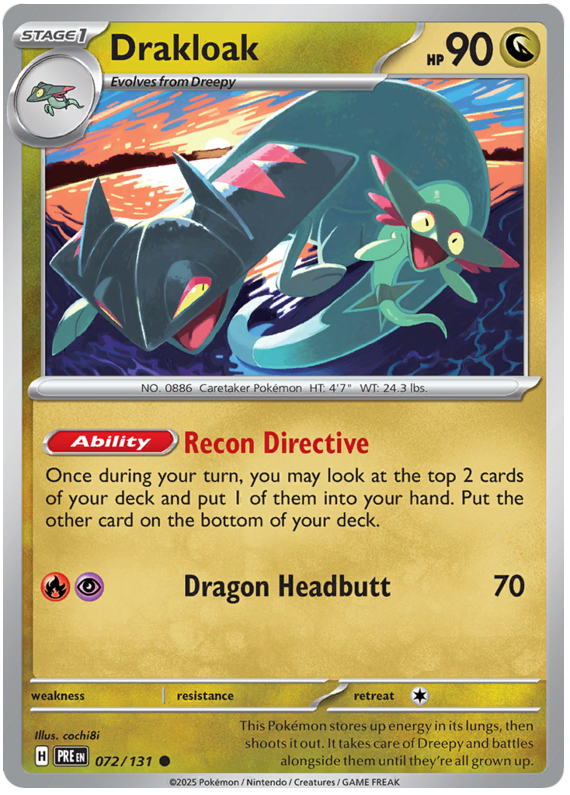 Drakloak #072/131 Common | Scarlet & Violet – Prismatic Evolutions