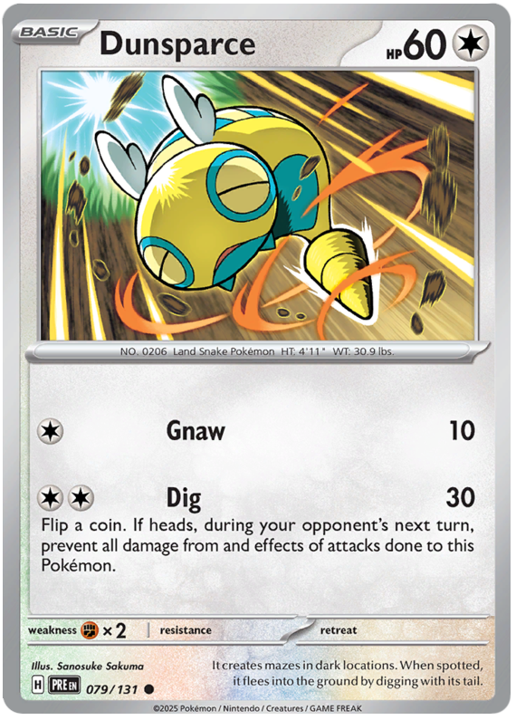 Dunsparce #079/131 Reverse Holo | Scarlet & Violet – Prismatic Evolutions