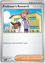 Professor's Research [Professor Oak] #122/131 Common | Scarlet & Violet – Prismatic Evolutions