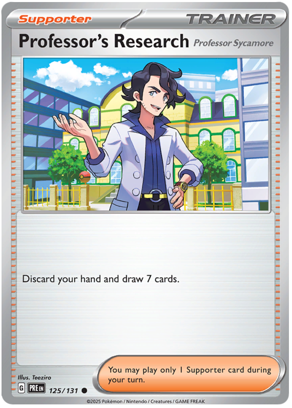 Professor's Research [Professor Sycamore] (Poke Ball Pattern) #125/131 Common | Scarlet & Violet – Prismatic Evolutions