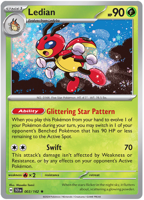 Ledian #003/142 Reverse Holo | Scarlet & Violet – Stellar Crown