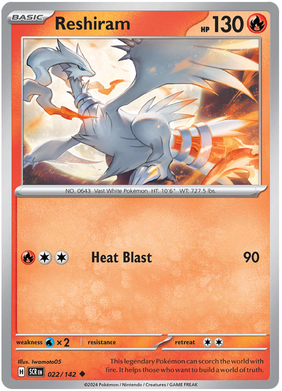 Reshiram #022/142 Uncommon | Scarlet & Violet – Stellar Crown