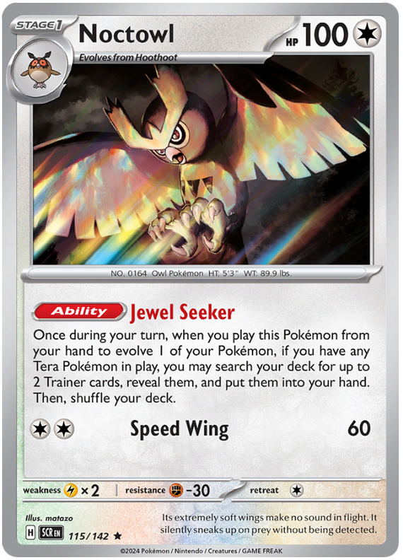 Noctowl #115/142 Holo Rare | Scarlet & Violet – Stellar Crown