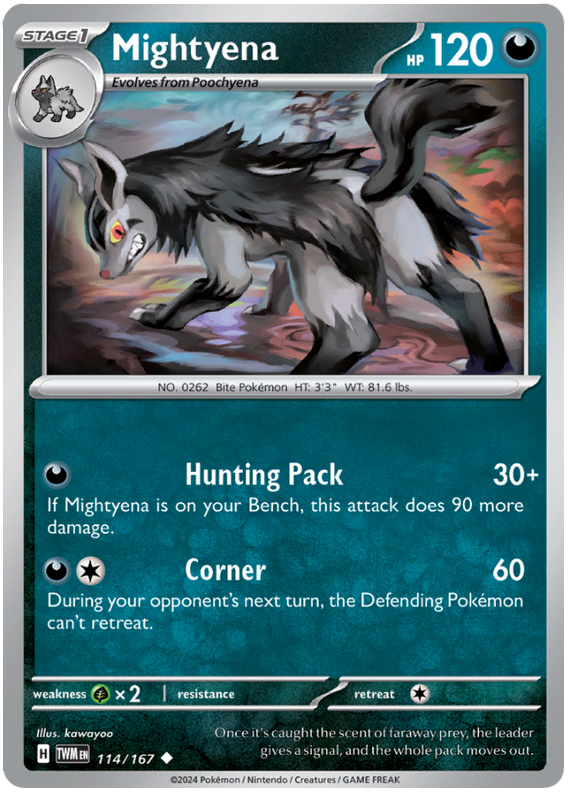 Mightyena #114/167 Reverse Holo | Scarlet & Violet – Twilight Masquerade
