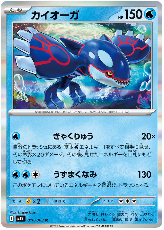 Kyogre #016/063 Holo Rare | Mega Symphonia (Japanese)