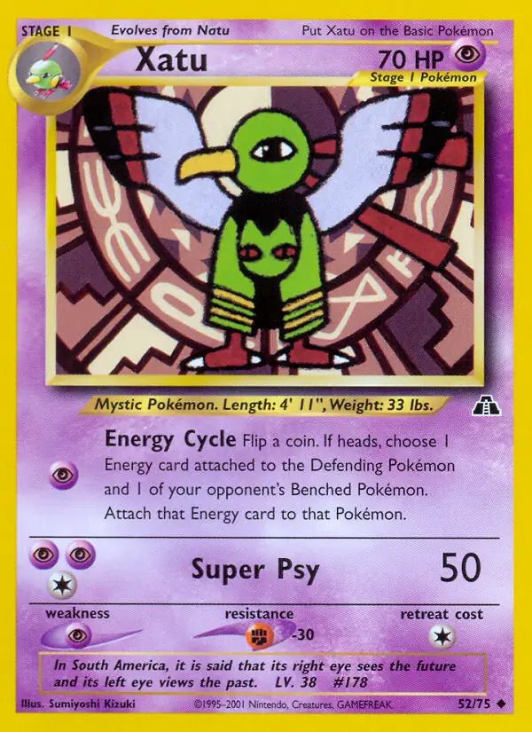 Xatu Neo Discovery Uncommon • 52 Unlimited by Marnie’s TCG on MYNTED