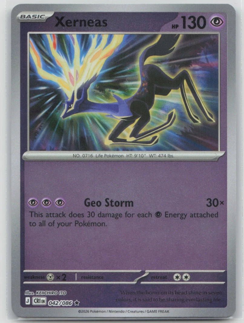 Xerneas - 042/086 (Reverse Holo) - Chaos Rising (CRI) ME04 by SAFAQATI on MYNTED
