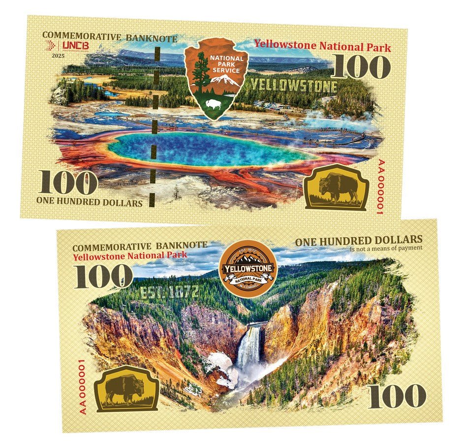 Yellowstone National Park 100 Dollars UNCB banknote by UNCB on MYNTED