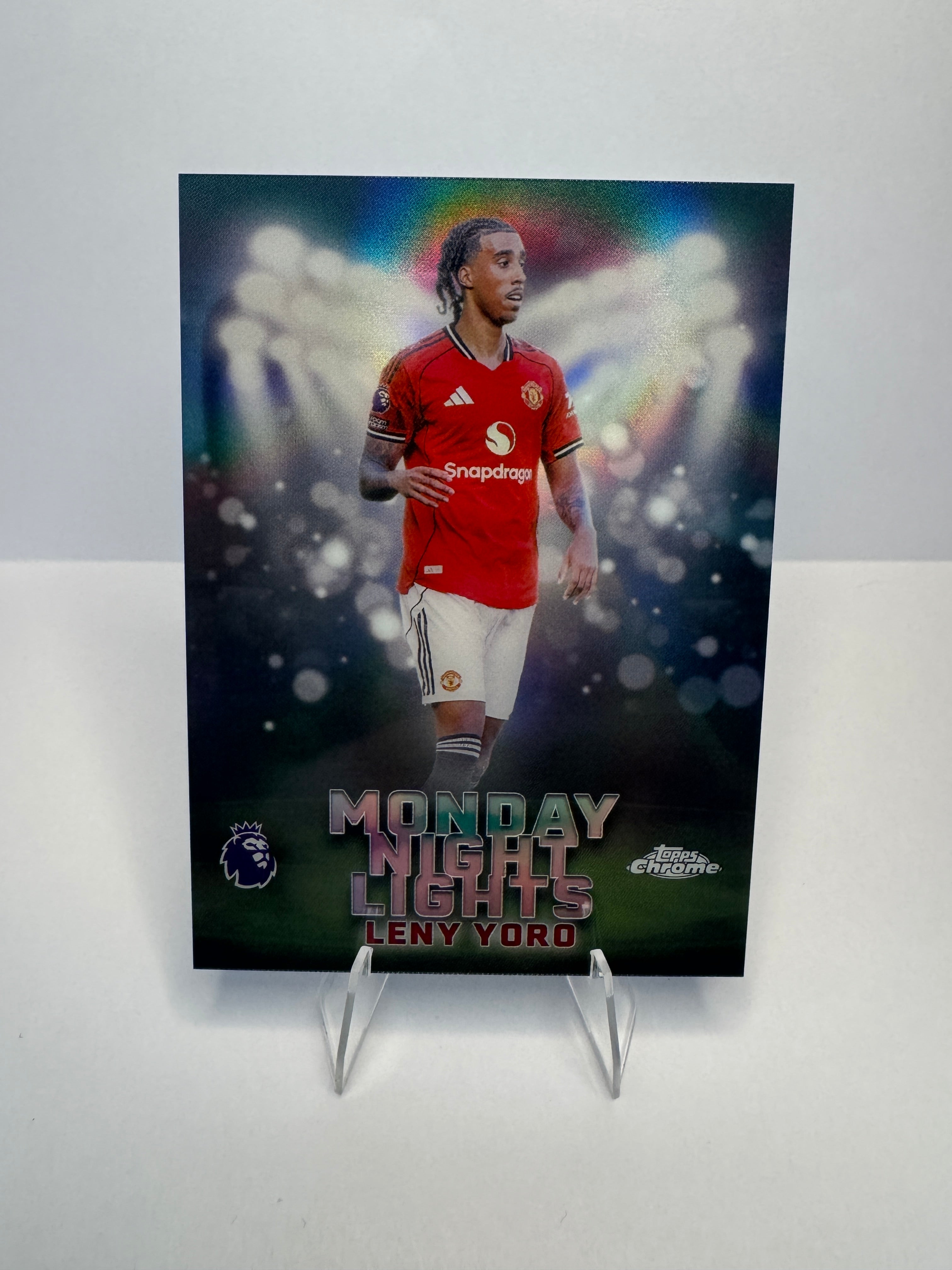 Leny Yoro MNL-29 Monday Night Lights — 2026 Topps Chrome Premier League — Manchester United