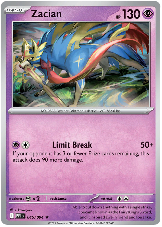 Zacian 045/094 Holo | Mega Evolution – Phantasmal Flames by Worth the XP on MYNTED