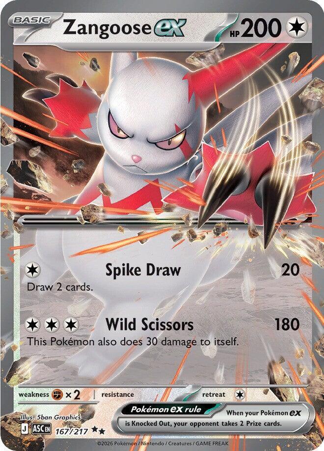 Zangoose ex 167 - Ascended Heroes by PokéPW on MYNTED
