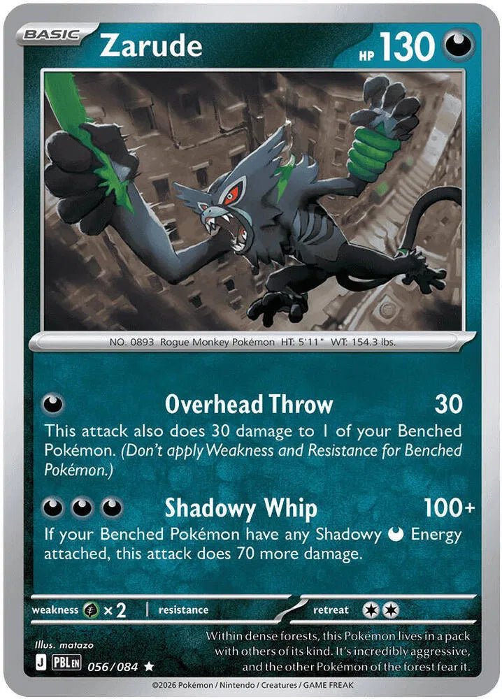 Zarude Pitch Black Rare 056/084 by PokeGrails on MYNTED