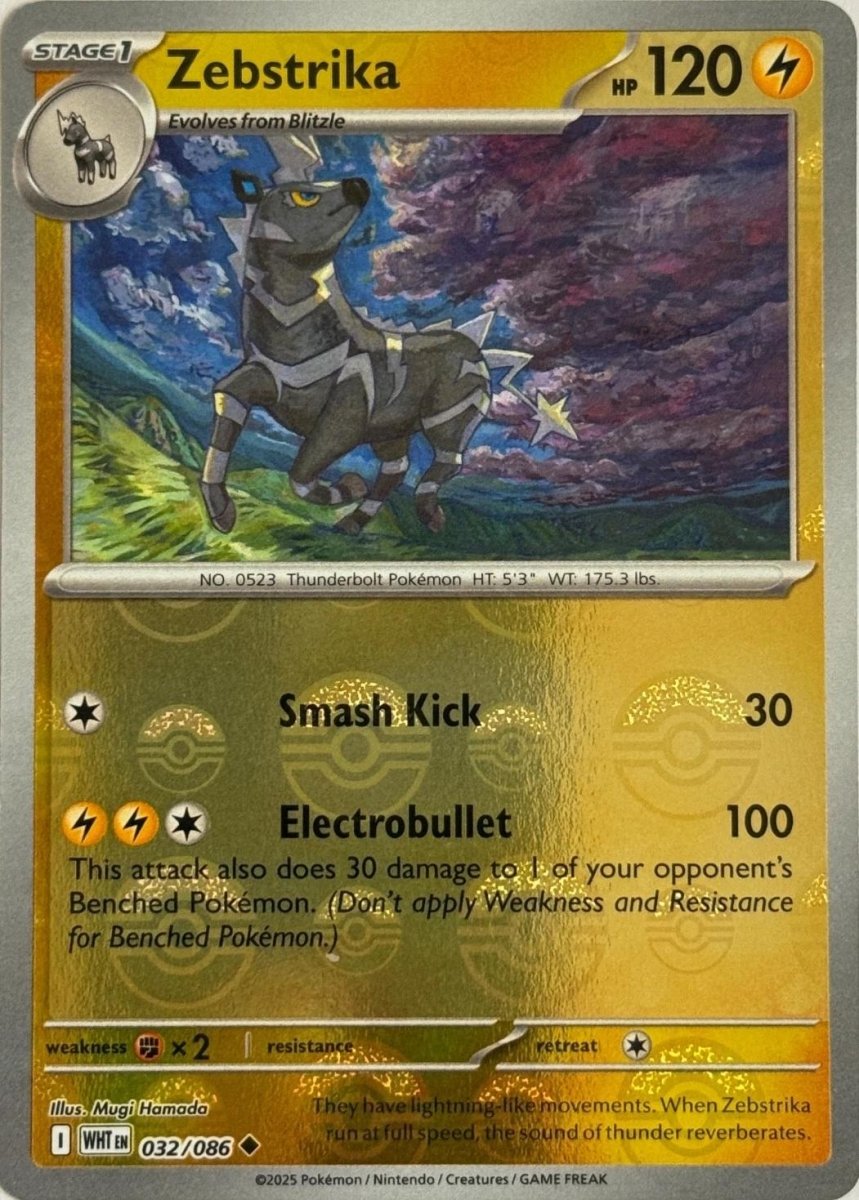 Zebstrika - 032/086 (Poke Ball Pattern) - SV: White Flare (WHT) by SAFAQATI on MYNTED