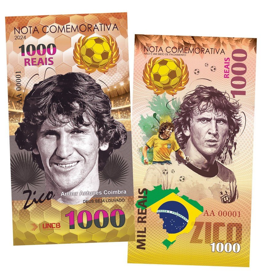 Zico 1000 Riais UNCB banknote by UNCB on MYNTED