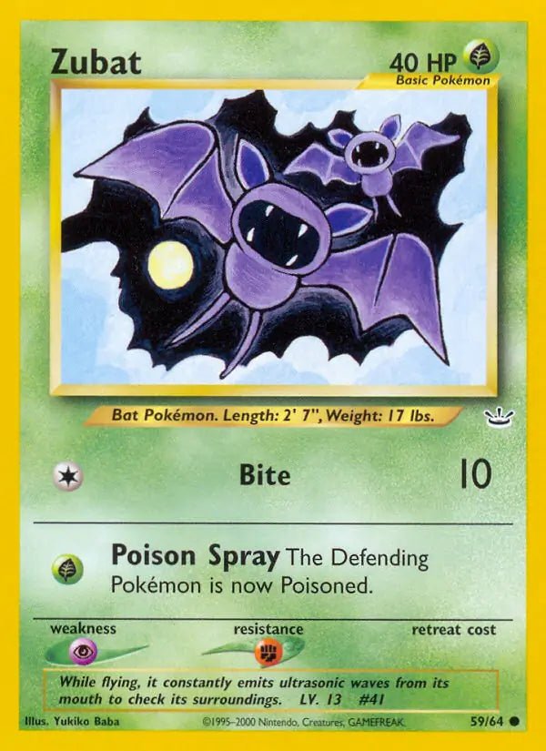 Zubat Neo Revelation Common • 59 Unlimited by Marnie’s TCG on MYNTED