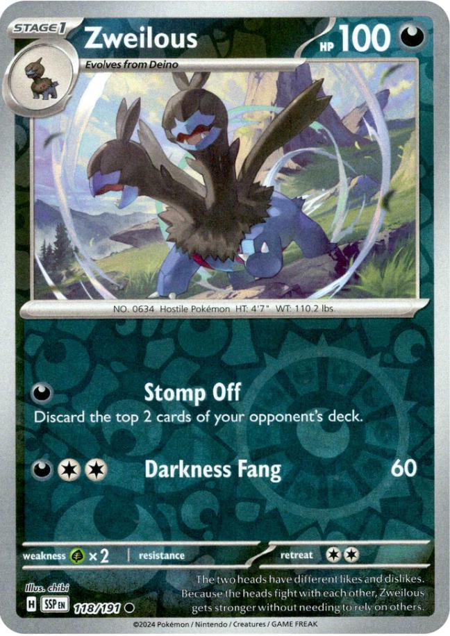 Zweilous [Reverse Holo] 118 Pokemon Surging Sparks by Moe‘s Vault on MYNTED